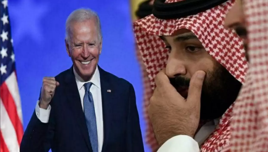 محمد بن سلمان (يمين) وجو بايدن