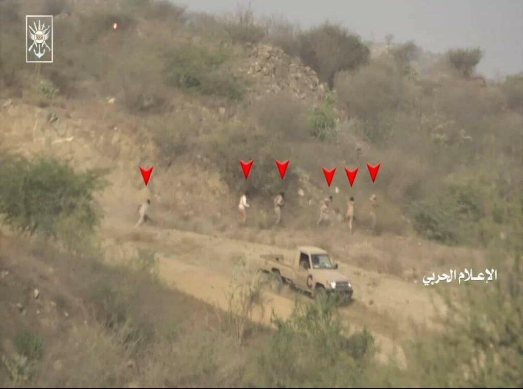 جانب من فيديو نشرته جماعة الحوثي الإرهابية للهجوم على موقع سعودي حدودي