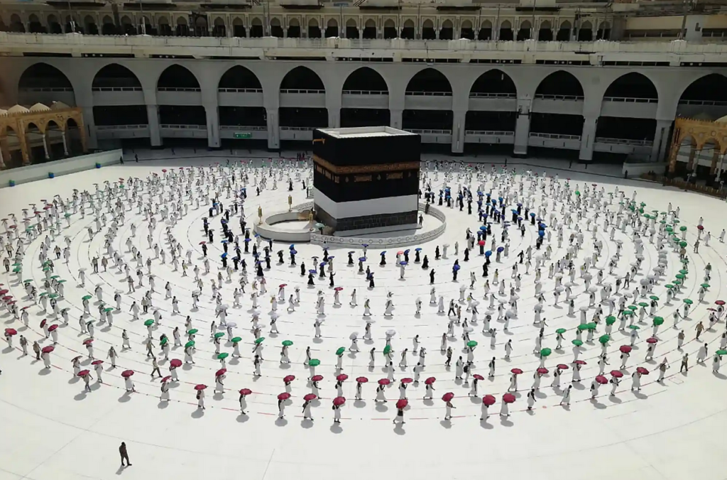 التباعد خلال الحج في ظل جائحة كورونا