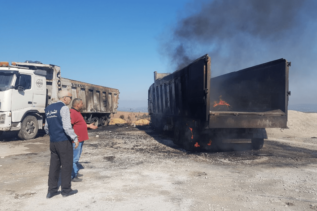 أضرار جراء انفجار صهريج الوقود في عكار