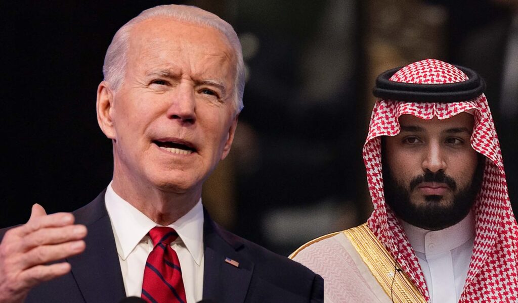 محمد بن سلمان (يمين) وجو بايدن
